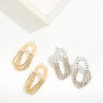 Wholesale circular Drop Earring Pearl Studding Crystal Tassels L