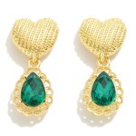 Wholesale heart Drop Earring Rhinestone Dangle Detail L