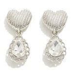 Wholesale heart Drop Earring Rhinestone Dangle Detail L