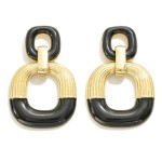 Enamel Coated Metal Modern Drop Earrings

- Approximately 2.25" L