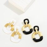 Enamel Coated Metal Modern Drop Earrings

- Approximately 2.25" L