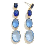 Wholesale faceted Oval Glass Crystal Drop Earrings L