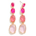 Wholesale faceted Oval Glass Crystal Drop Earrings L