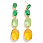 Wholesale faceted Oval Glass Crystal Drop Earrings L