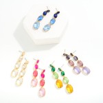 Wholesale faceted Oval Glass Crystal Drop Earrings L