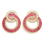 Wholesale glass Crystal Studded Two Rotating Circular Drop Earring L