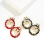 Wholesale glass Crystal Studded Two Rotating Circular Drop Earring L