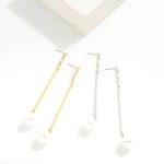 Wholesale long Pearl Drop Earrings Rhinestone Accents L