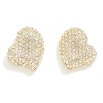 Wholesale pave Rhinestone Heart Stud Earrings L