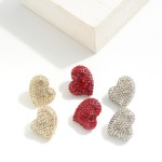 Wholesale pave Rhinestone Heart Stud Earrings L