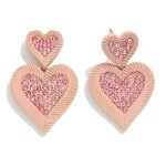 Wholesale rhinestone Studded Metal Heart Drop Earrings L