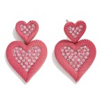 Wholesale rhinestone Studded Metal Heart Drop Earrings L
