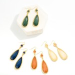 Long Teardrop Stone Earring

- Approximately 3"L