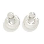 Wholesale smooth Metal Huggie Hoop Circular Earring Jacket Detail L