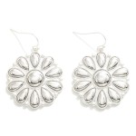 Metal Tone Flower Drop Earrings

- Approximately 1.5"L