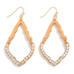 Wood Cut Teardrop Earring With Rhinestone Stud Details

- Approximately 2.5" L