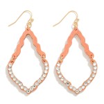 Wholesale wood Cut Teardrop Earring Rhinestone Stud Details L