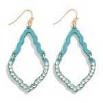 Wholesale wood Cut Teardrop Earring Rhinestone Stud Details L