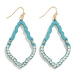 Wholesale wood Cut Teardrop Earring Rhinestone Stud Details L