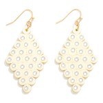 Wholesale wooden Teardrop Earring Rhinestone Accent L