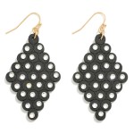 Wholesale wooden Teardrop Earring Rhinestone Accent L