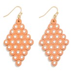 Wholesale wooden Teardrop Earring Rhinestone Accent L