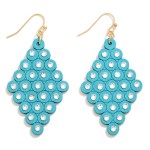 Wholesale wooden Teardrop Earring Rhinestone Accent L