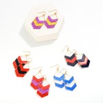 Glitter Chevron Drop Earrings

- Approximately 2" L