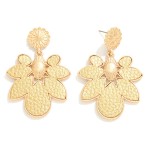 Wholesale leather Petal Inlay Drop Earrings L