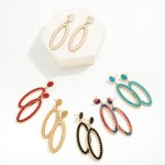 Wholesale teardrop Earring Leather Inlay L