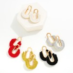 Wholesale hammered Drop Earring Braided Cord Details L