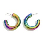 Simple Pearlescent Drop Hoop 

- Approximately 1" L