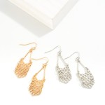 Wholesale dainty Punched Chevron Teardrop Earrings L