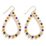 Wholesale rhinestone Studded Teardrop Earring L