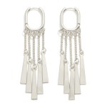 Wholesale huggie Hoop Drop Earring Rectangle Tassel Details L