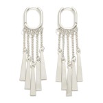 Wholesale huggie Hoop Drop Earring Rectangle Tassel Details L