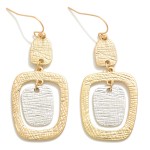 Wholesale simple Textured Nesting Geometric Drop Earring L