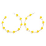 Wholesale bead Drop Hoop Earrings L