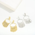 Simple Metal Tassel Drop Earrings

- Approximately 2" L