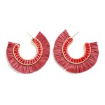 Wholesale beaded Drop Hoop Raffia Fan Detail L