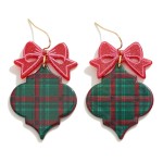 Wholesale christmas Plaid Resin Drop Earring L
