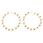 Wholesale basic Metal Wire Hoop Earrings Rhinestone Details D