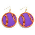 Wholesale stamped Layered Metal Baseball Drop Earrings L