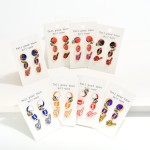 Wholesale set Three Enamel Football Stud Earrings L