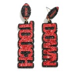 Wholesale touch Down Glitter Football Drop Earrings L
