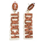 Touch Down Glitter Football Drop Earrings

- Approximately 2.75" L