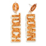 Touch Down Glitter Football Drop Earrings

- Approximately 2.75" L