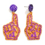 Wholesale glitter Foam Finger Drop Earrings L