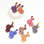 Wholesale glitter Foam Finger Drop Earrings L