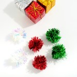 Wholesale tinsel Pom Pom Stud Earring L